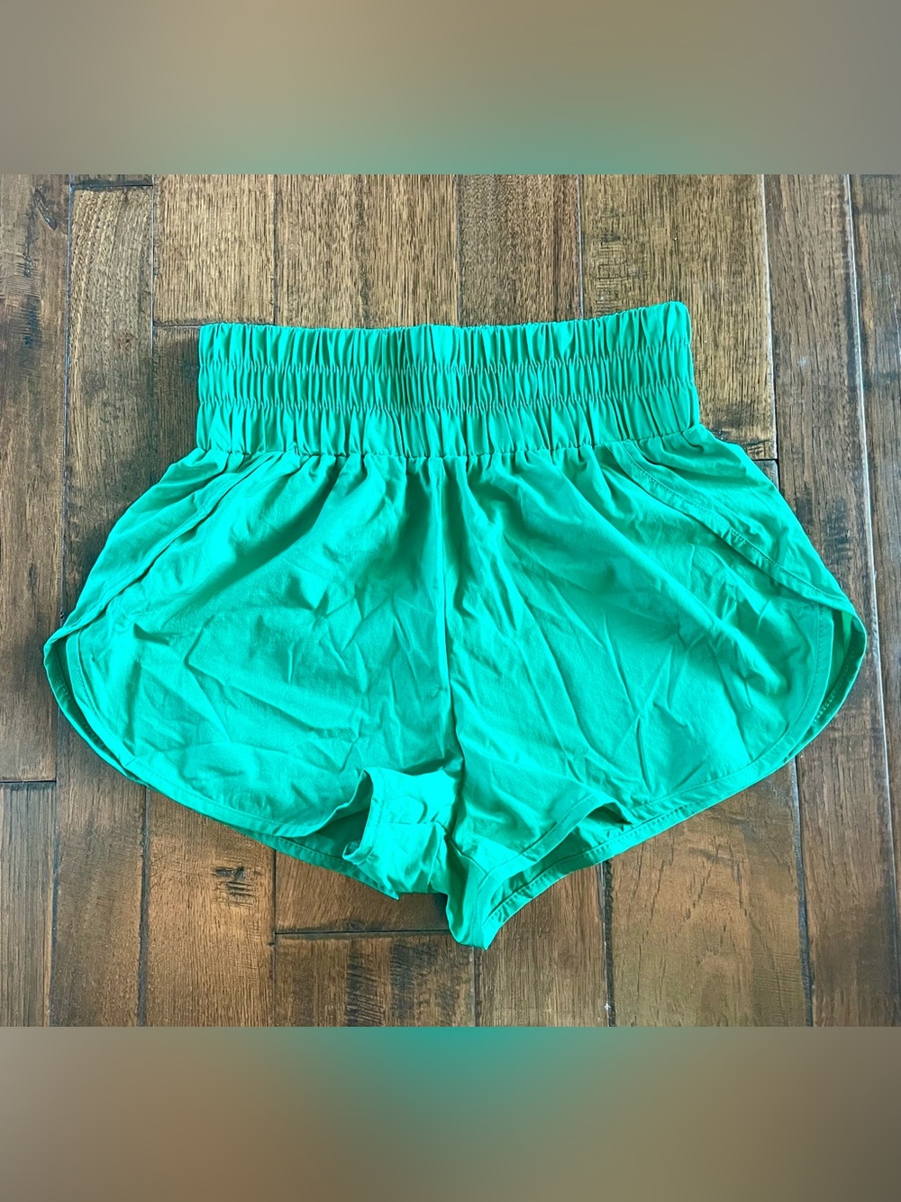 High-Waist Emerald Green Women’s Shorts